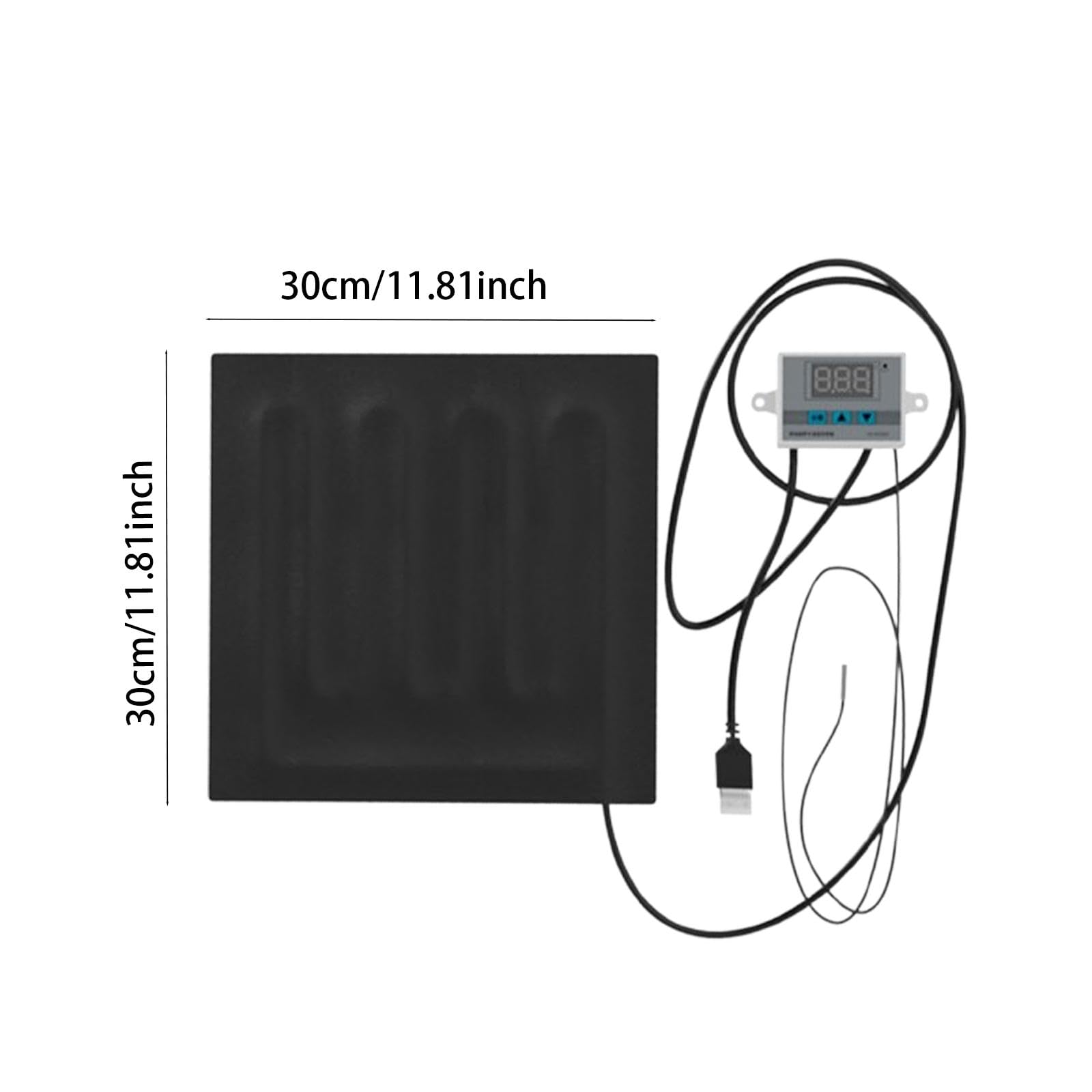 Bothyi Reptile Heating Pad Reptile Heat Mat Electric Heating Pad Terrarium Heating Mat Warming Cushion for Small Animals Snake Frogs, 30cmx30cm