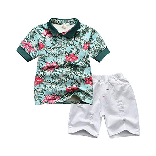 Toddler Baby Boy Gentleman Outfit Romper Suit Infant Boys Suspender Overall Shorts Pants and Short Sleeve Bowtie Shirt 2PCS (110, White)