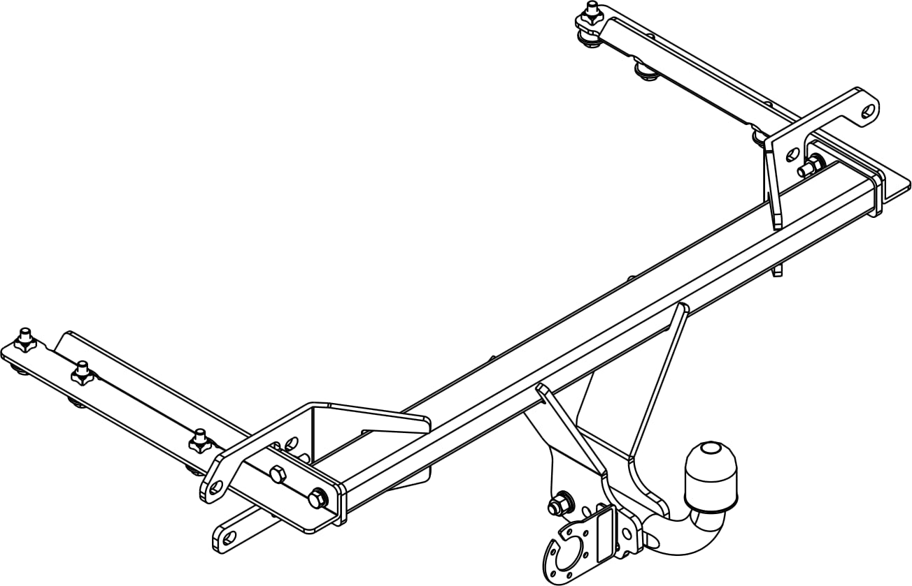 Gancio di traino completo fisso compatibile con Subar Legacy Touring SW 09.2009-12.2014 + universale kit elettrico 13 poli