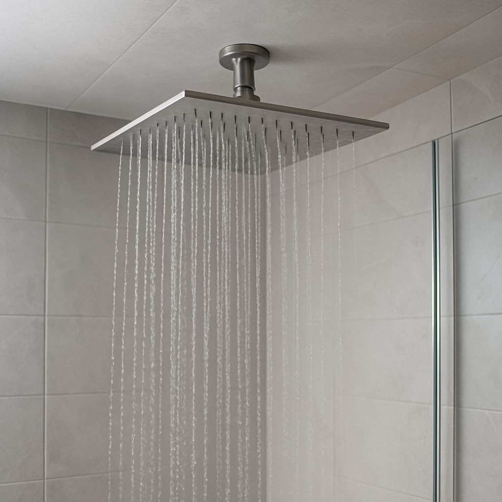 Kallä – Rociador de Ducha Extraplano Cuadrado o Redondo – Universal, Alta Presión y Antical – Acero Inoxidable, Diseño Moderno – Disponible en 20, 25, 30 y 40 cm (Cuadrado, 40 cm)
