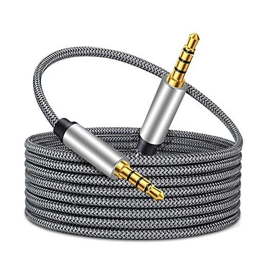 Tan QY Male to Male Audio Cable 3Ft,4 Pole Hi-Fi Stereo Sound 3.5mm Aux Cable Adapter/Auxiliary Cable/Aux Cord Compatible All 3.5mm-Enabled Devices for Car (3Ft, Silver)