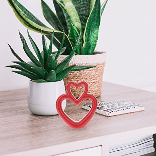 Luozzy Wedding Heart Sculpture Ceramic Heart Figurine Red Romantic Art Statue Crafts Wedding Anniversary Sculpture Centerpiece Party Home Table Decoration #TOP4
