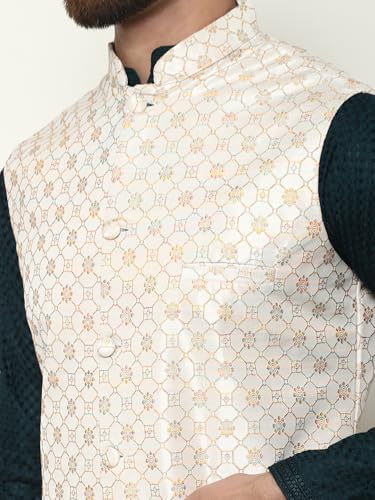 Sojanya (Since 1958 Pure Cotton Kurta And White Pyjama With Nehru Jacket3
