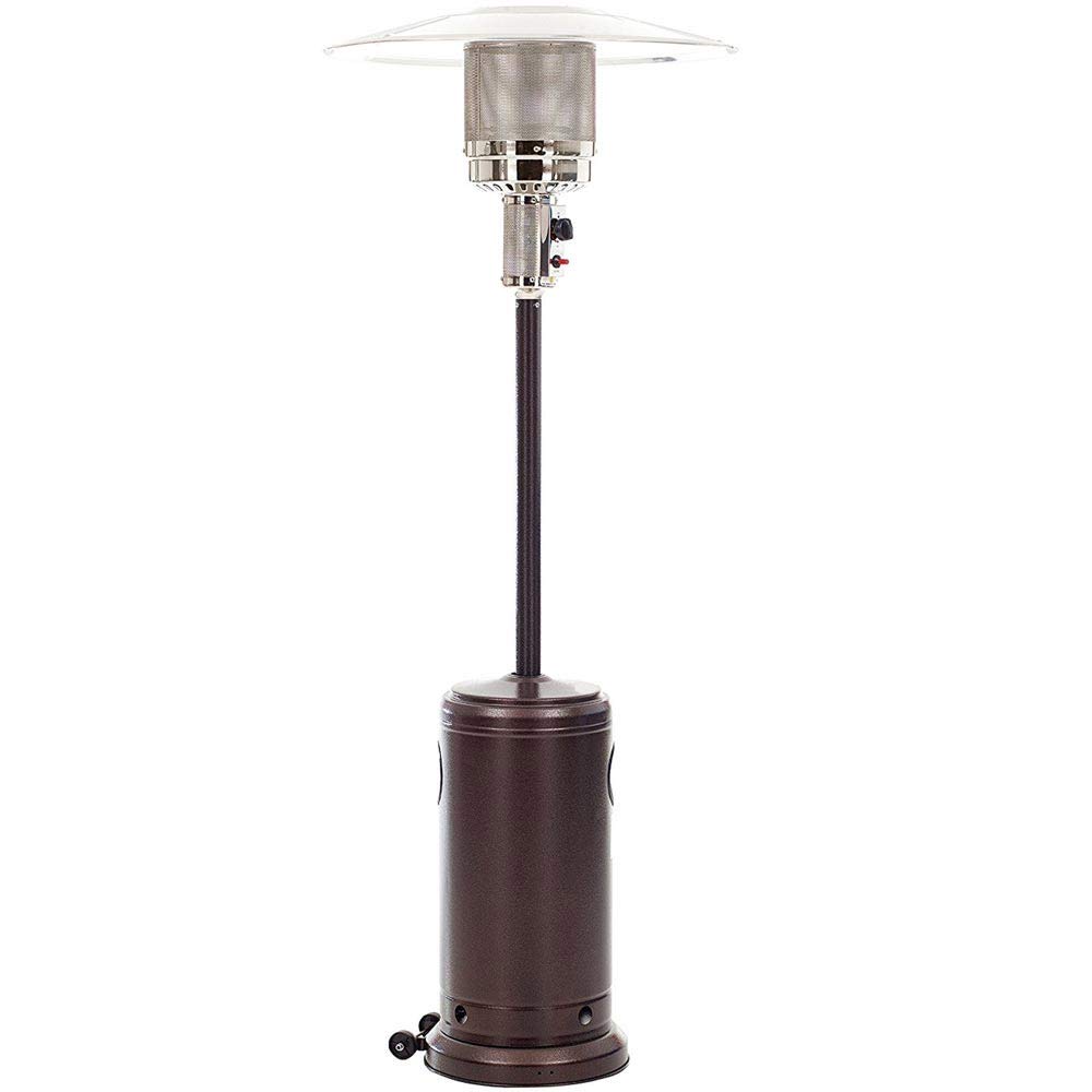 BAKAJI Stufa a Gas GPL Riscaldamento da Patio Giardino Fungo Riscaldante per Esterno Potenza 13KW Altezza 221cm con Accensione Piezoelettrica Vano Bombola e Ruote per Trasporto (Moka)