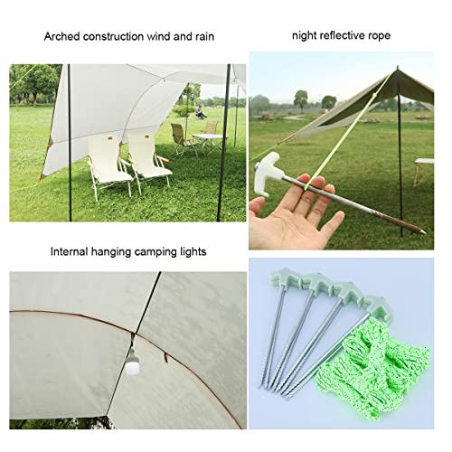 Toldo para Sol Exterior Playa Camping 6 x 5.6 x 2.4 m Marrón miniatura 5