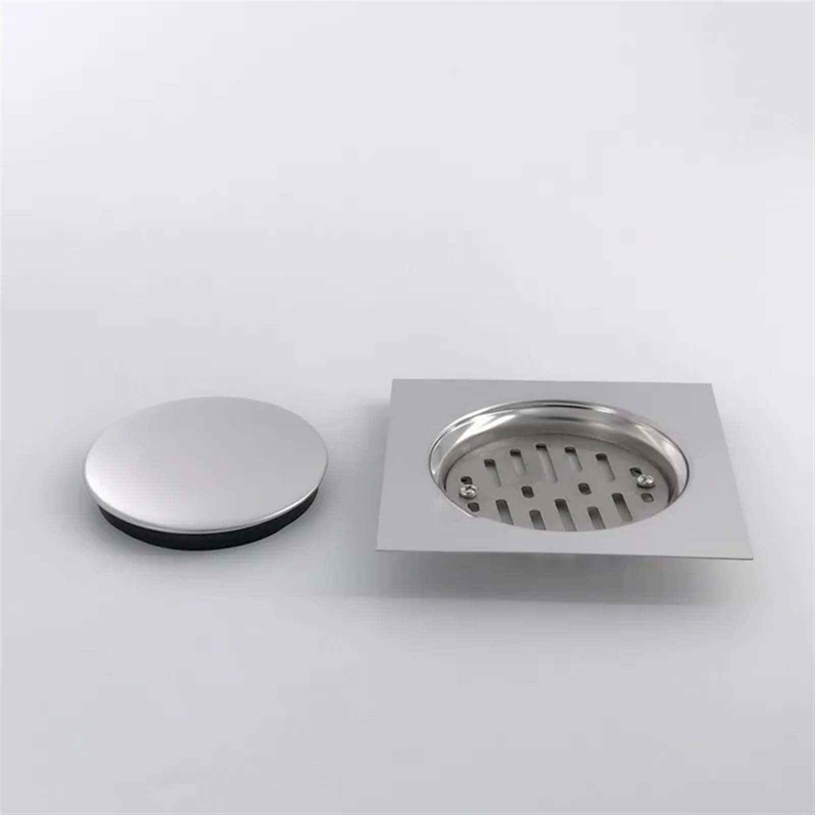 Drain de Douche en Acier Inoxydable 304 Drain de Sol de Salle de Bain 15x15cm Grilles de déchets de Sol carrées 1 pièces