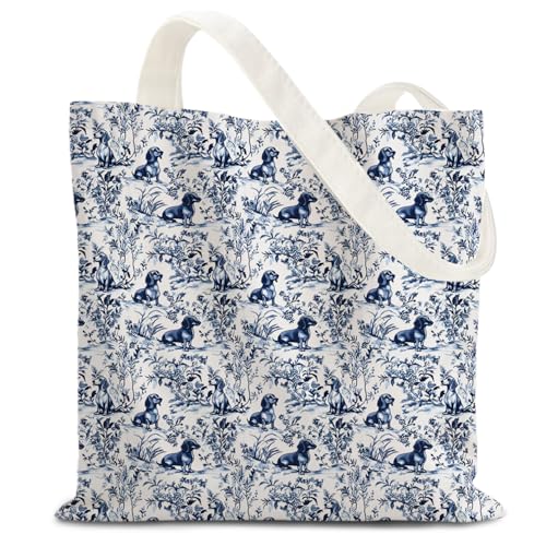 LZYRF Dachshund Chinoiserie Tote Bag for Women