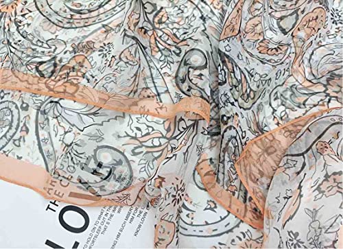Image of Pokeedioty Scarfs for Women Lightweight Scarves Elegant Floral Pattern Sheer Scarfs Shawls Wraps