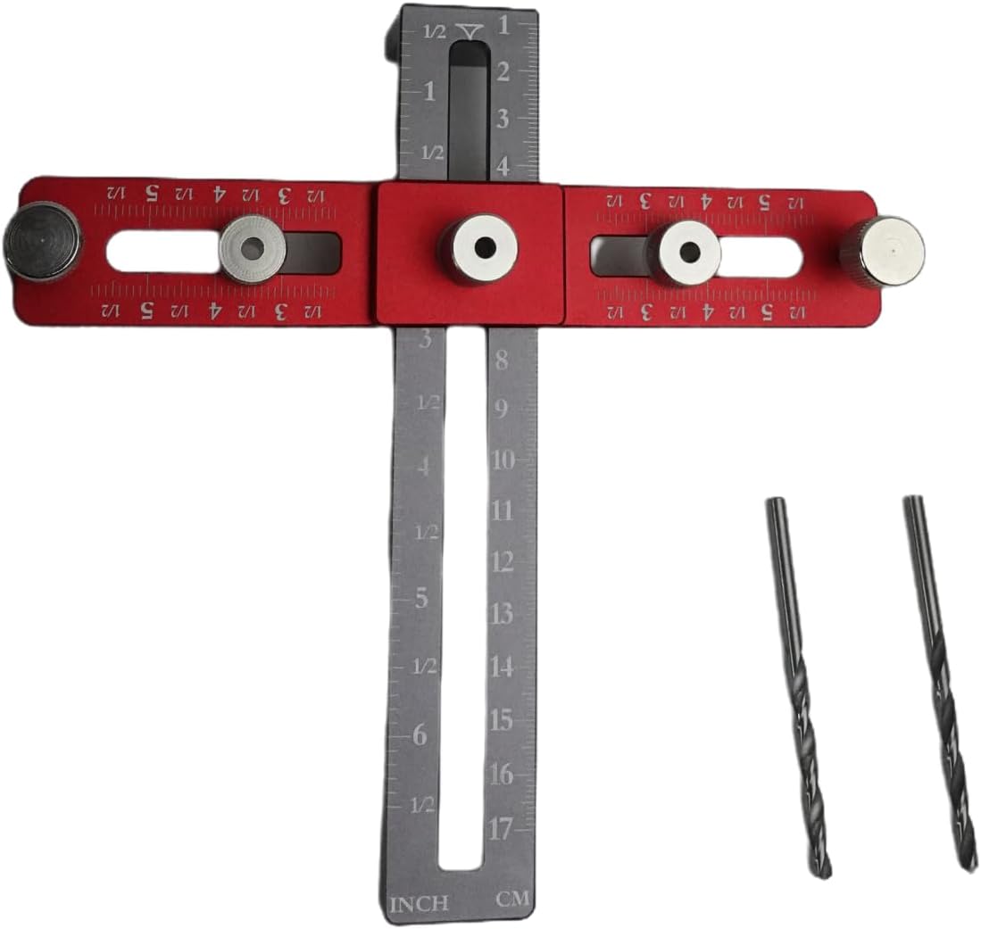 JSZYO Hardware Jig, Adjustable Handle Template Tool with Alignment Hole, Punch