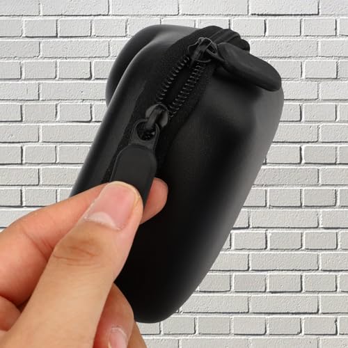 Mini bolsa para cámara con clip, cuero PU negro miniatura 5