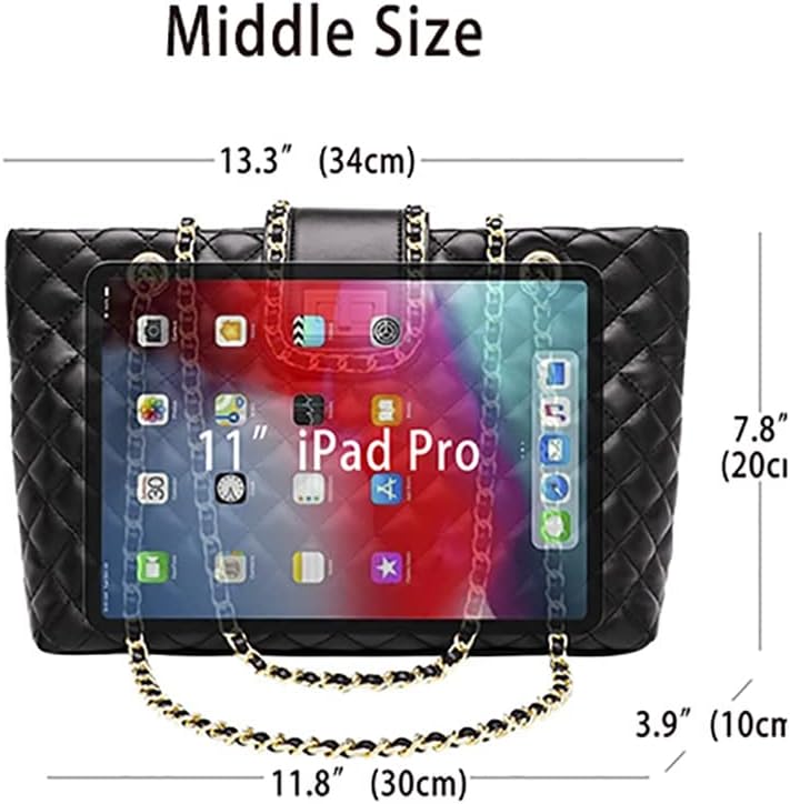 11.8"/13.4" Women Quilted Double Strap Large Tote Bag Shoulder Bag Hobo Tote Handbag（2 Sizes Available） - Image 3