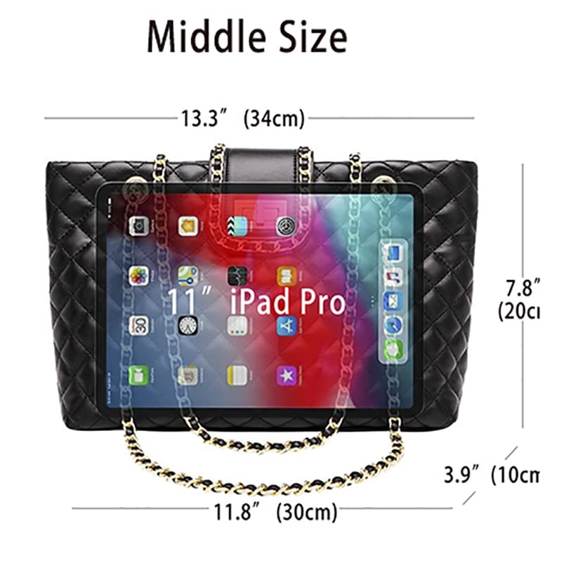 Bolso tote grande acolchado para mujer doble correa miniatura 3