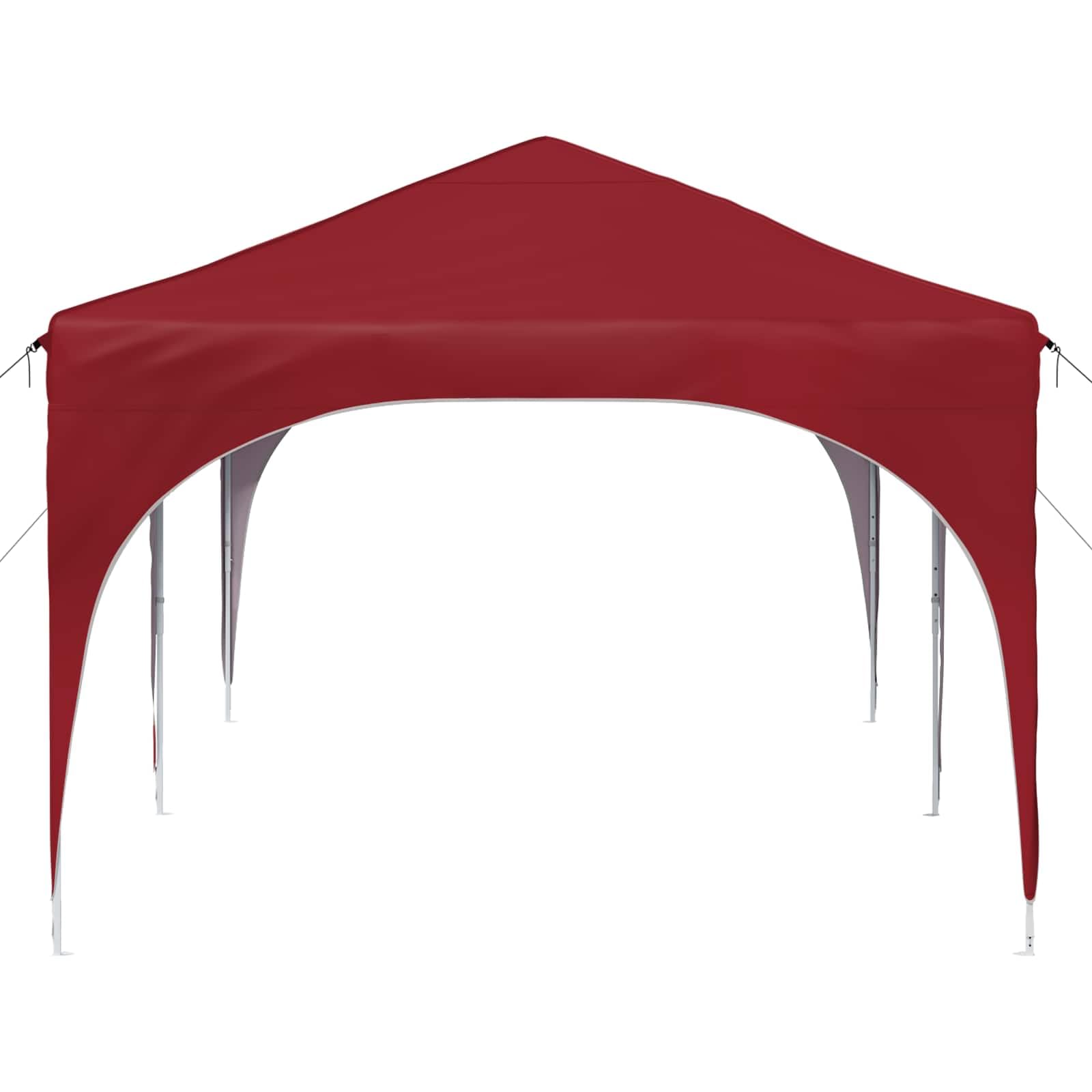 Namiot Pop-up bordowy, 575 x 288 x 245 cm Oxford | 3-stopniowa regulacja wysokości, wodoszczelność, ochrona przed promieniowaniem UV, 4 linki i 8 śledzi, do użytku na zewnątrz