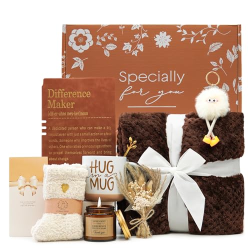 Self Care Gifts for Women Get Well Soon Gift Unique Birthday Gift for Women Spa Gift Baskets Care Package Mothers Day Gifts for Mom Sister Wife Grandma w/ Blanket