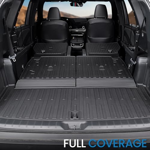 Image of Cargo Mat with Backrest Mats for 2024 2025 2026 Lexus TX 350 /500h /550h+, Fit with Subwoofer, All Weather TPE Protectors Cargo Liner Accessories for TX350 /TX500h /TX550h+