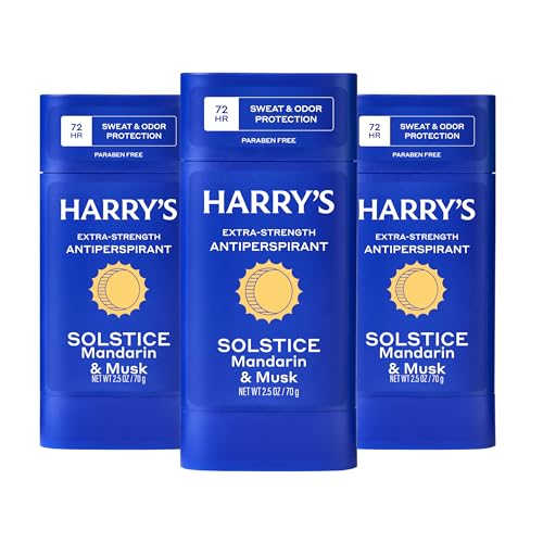 Harrys Extra-Strength Antiperspirant Deodorant for Men - Solstice - (3 Pack) 2.5 oz - 72-Hour Sweat and Odor Protection