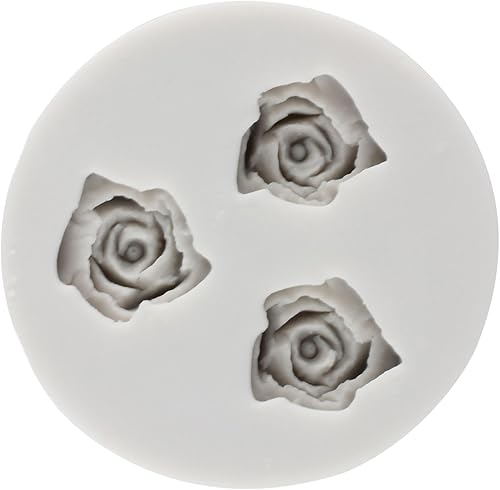 Miniatura 3 de MINFEIDMS Molde de silicona rosa para dulces, fondant de flores, moldes de silicona para decoración de pasteles, pasta de goma, arcilla polimérica,