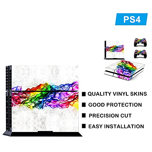 Fottcz Ps4 Skin Whole Body Vinyl Skin Sticker Decal Cover For Playstation 4 Console And Two Controllers - Rainbow Band #TOP2