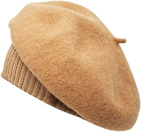 JENDI Womens 100% Wool Beret Hat French 