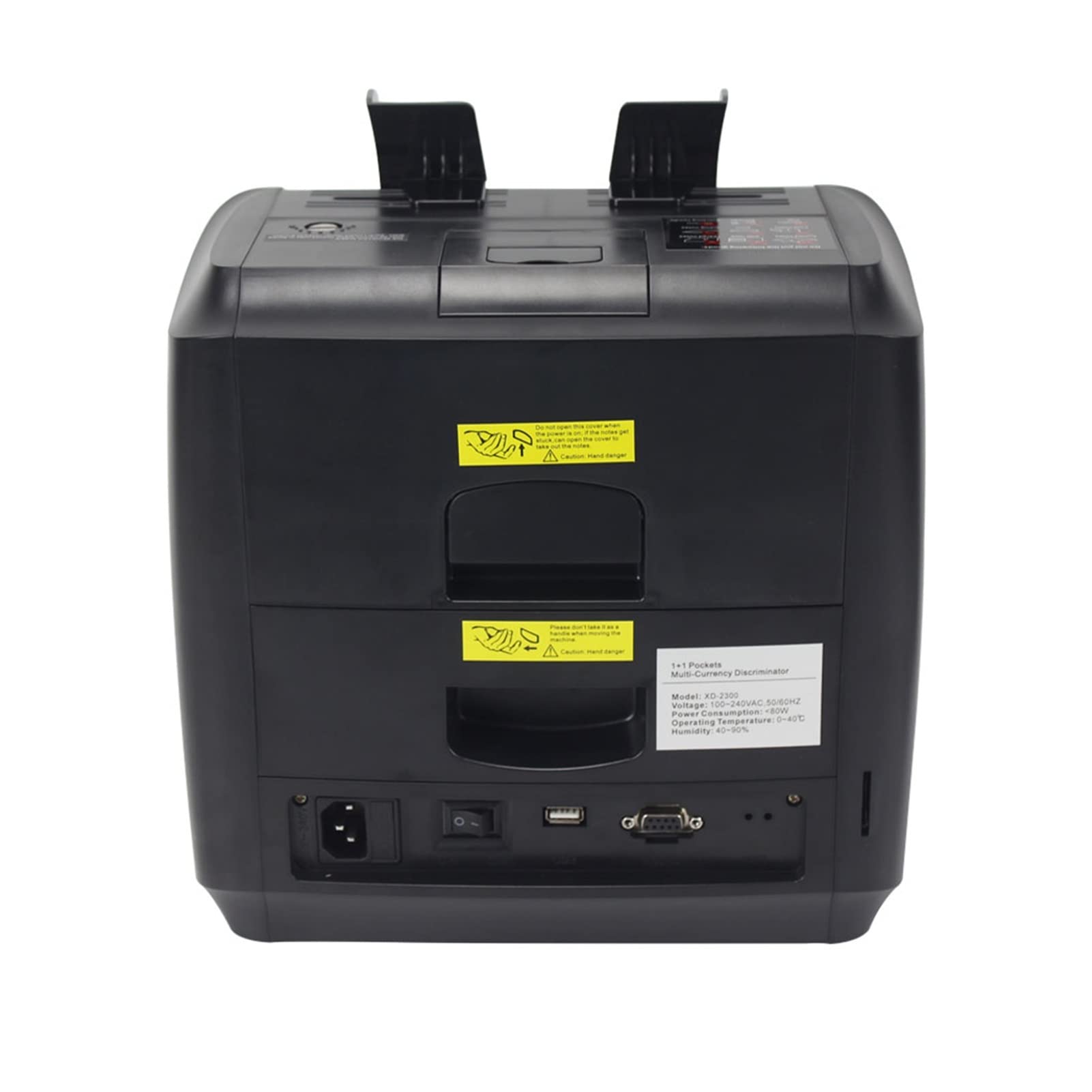 Liczarka do Pieniędzy Counterfeit Detector Machine Fake Money Discriminator 2 Pocket Value Counter And Sorter Mixed Denomination Counting(Nero)