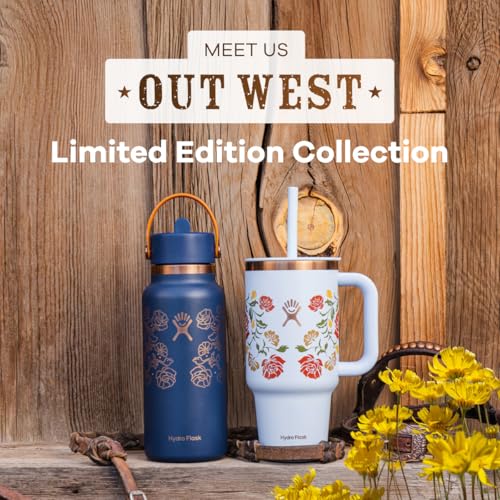 Image of Hydro Flask 40 Oz Travel Tumbler with Handle, Lid and Straw - Insulated Stainless Steel in Western Light Blue