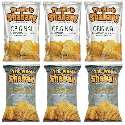 The Whole Shabang Potato Chips - 6 oz. (Variety Pack of 6) (3 Original, 3 Extreme)