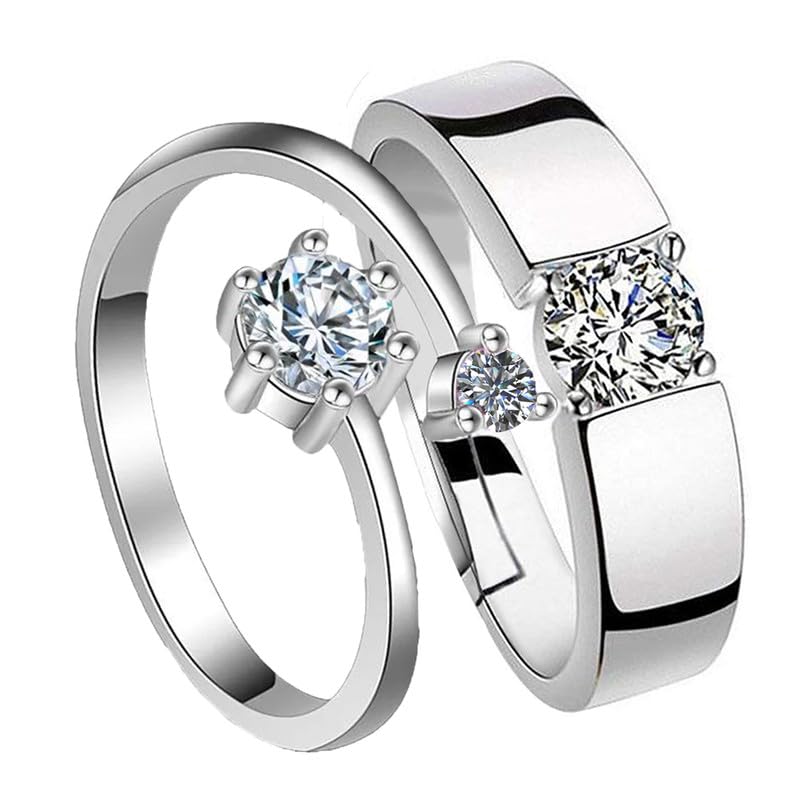 Valentine Gift Proposal Endless Affection Couple Ring with Crystal for Men and Women (FRCO1103206R)-image-18
