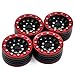 MOHERO 1/10 1.9'' Alloy Beadlock Wheel Rims for RC Cralwer Axial SCX10 CC01 D90 Pack of 4 (Red+Black)