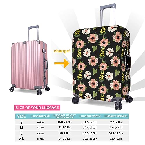 Pink Jasmine Flower Printed luggage cover, luggage protection cover, wear-resistant luggage cover 5