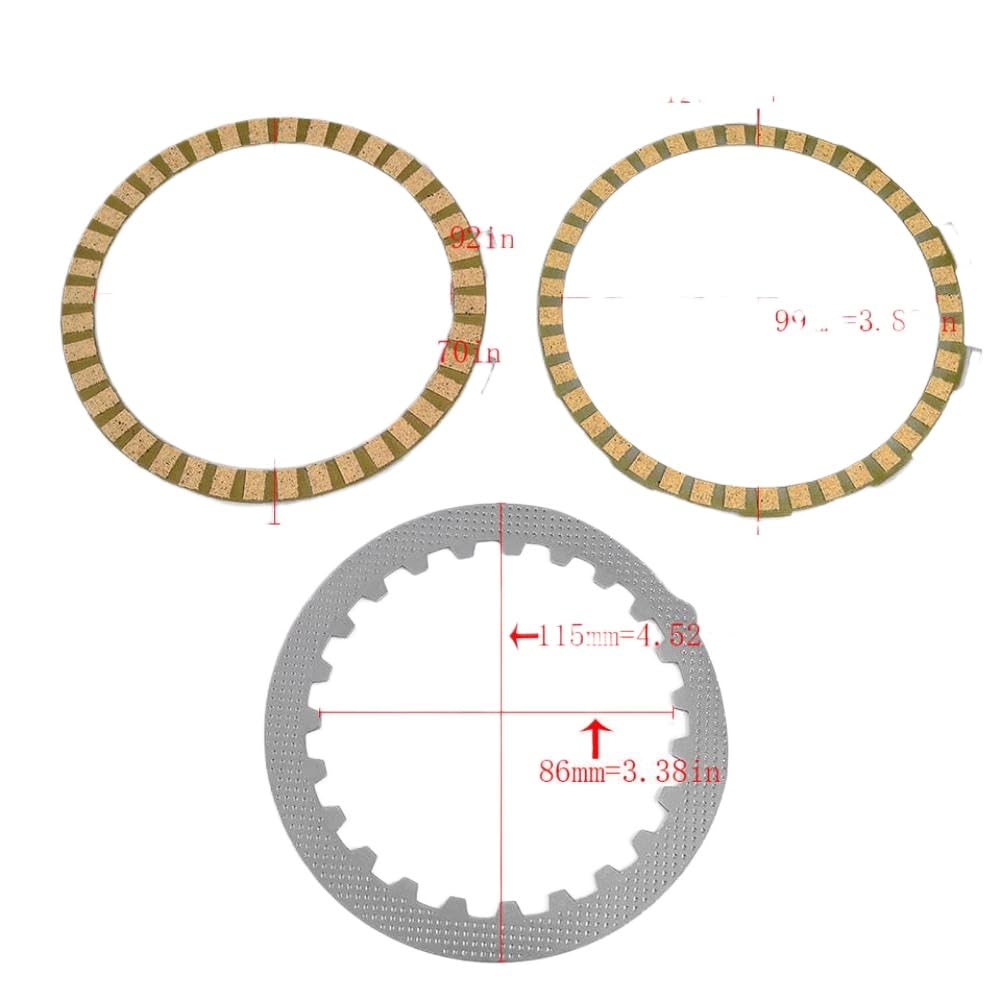 Disco de Fricción de Embrague 3XP-16321-00 Compatible Con Yamaha DT125R | Se ajusta a DT125E, DT125, DT125RE, DT200R, DT200WR, TDR125, TZR125, WR200R, SDR200