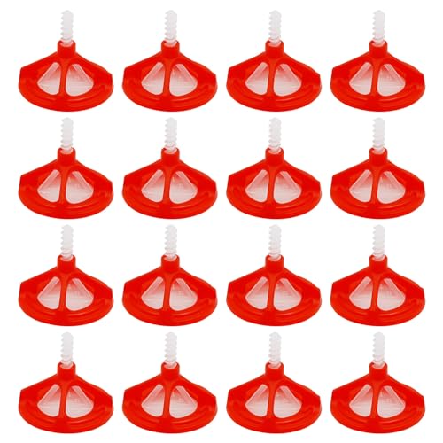 ZUDKSUY 1/8 Tile Leveling System Spiral Tile Spacers Leveling System Tile Anti-Loosening and Spacing System Kit (1/8-300pcs White Base + 100pcs Red Cap)