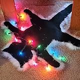 RJSC Light Up Fried Cat Rug,National Lampoon's Christmas Vacation Inspired Aunt Bethany's Fried Cat Decorative Fur Trimmed Rug,Funny Christmas Lights Decoration (Colorful Light)