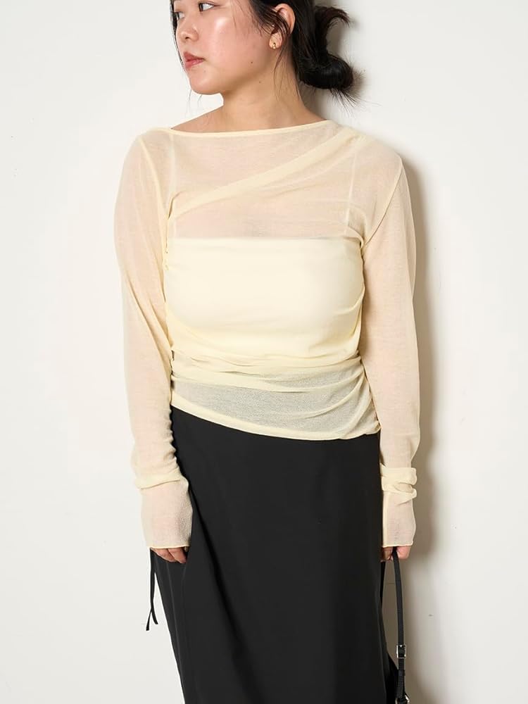 MIESROHE ミースロエ アシンメトリーギャザートップス 新品未使用 Amazon | [ミースロエ] アシンメトリーギャザートップス