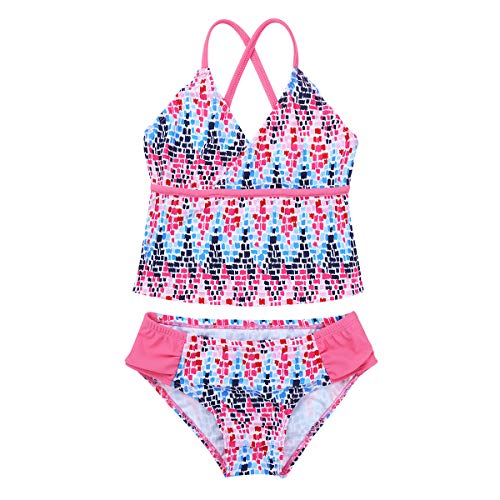 image for iEFiEL Kids Big Girls Tankini Swimsuit Tops Set Two Pieces Bathing Sui