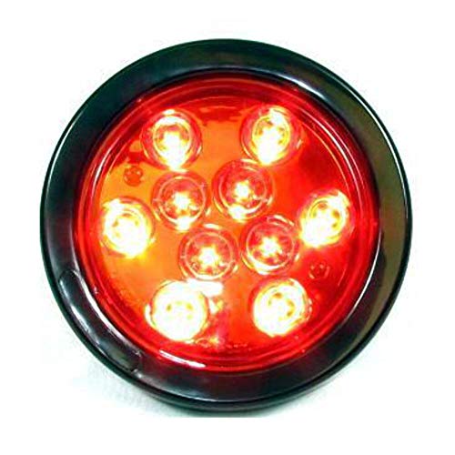Luz LED trasera redonda 4" roja Fortpro con 10 LEDs miniatura 3
