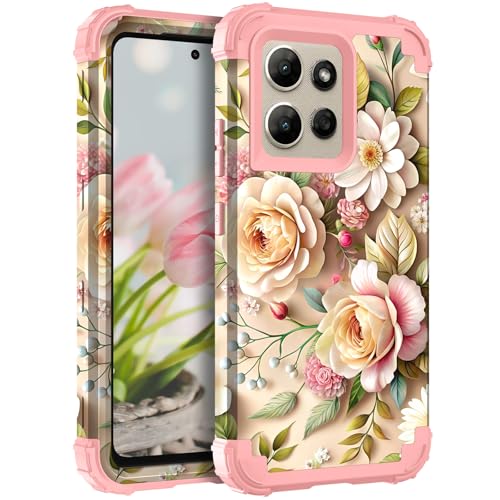 Coque Moto G Power 2026 éviter les rayures protection fleurs or