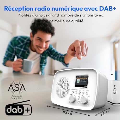 Medion Radio Dab+ Avec Bluetooth Dre 1 dab Plus Radio Fm Protection Anti gouttes Antenne Télescopique Réveil … - vue 3