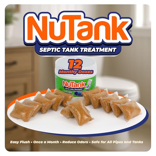 Image of Septic Tank Treatment - 12 Dissolving Packets - 1 Year Supply of Septic Safe Enzyme Producing Packets - Helps Protect Against Costly Septic Backups - Made in USA