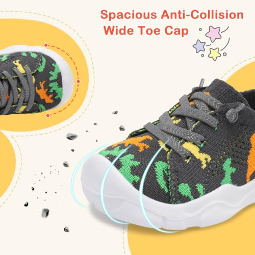 Image of LeIsfIt Toddler Shoes Boys Girls Wide Toe Box Breathable Slip-On Sneakers Kids Lightweight Barefoot Feel Shoes for Everyday Play