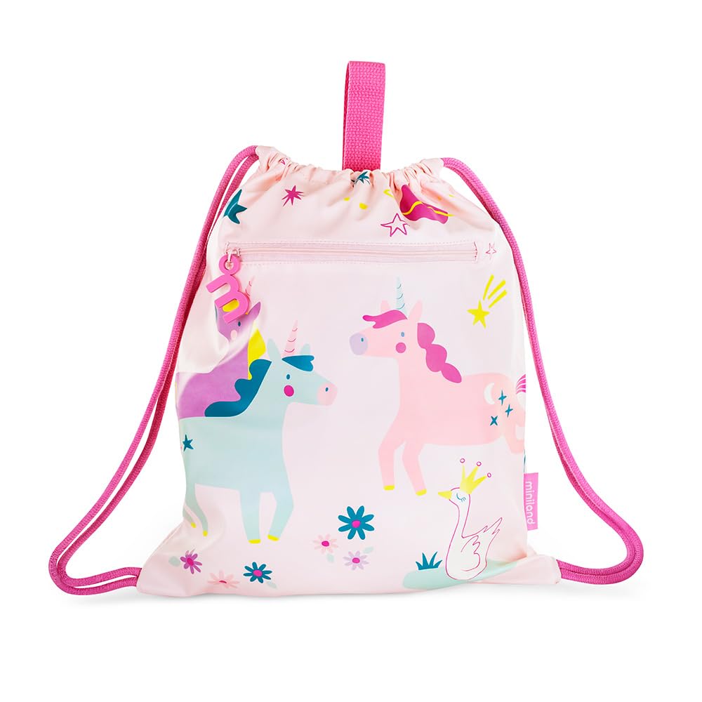 Miniland - Kids Drawstring Backpack, Waterproof Children’s Bag, Durable, Comfortable and Fun (Fantasy)