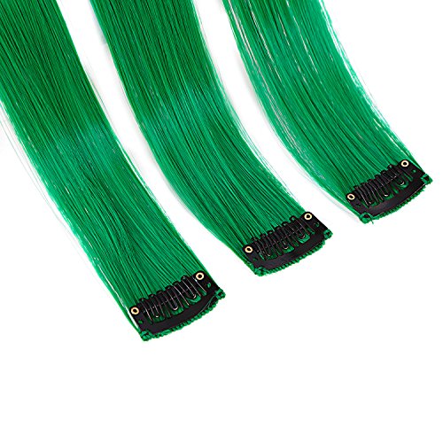 最安値 Vlasy ワンタッチエクステ クリップエクステ ポイントウィッグ 5本 長さ50cm 緑の価格比較