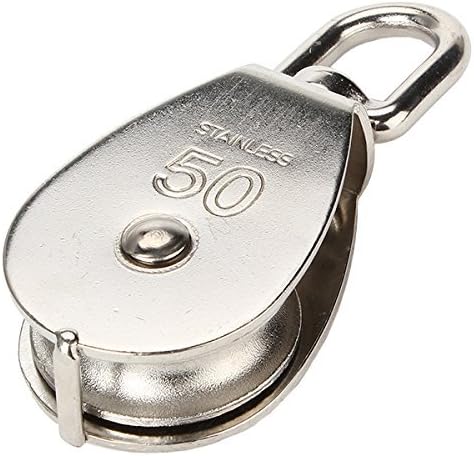 Newcreativetop Stainless Steel 304 Single Wheel Swivel Pulley Block Loading (M50)