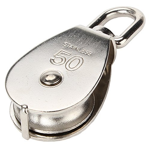 Newcreativetop Stainless Steel 304 Single Wheel Swivel Pulley Block Loading (M50)