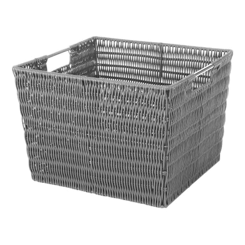 Image of Whitmor Rattique Storage Tote Grey