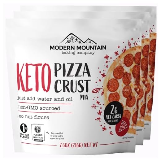 Keto Pizza Crust - Low Carb and Keto Friendly - Only 2g Net Carbs - Incredible Taste and Texture - Zero Sugar - Just Add Water and Oil - Keto Has Never Been So Easy - Keto Food - No Almond Flour - Non-GMO Sourced (7.6oz Mix) (3-Pack)