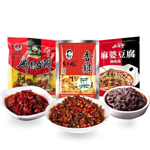 Asian sauce variety pack(256g/9oz,3Packs/Bag) doubanjiang for red oily dishes，mapo tofu