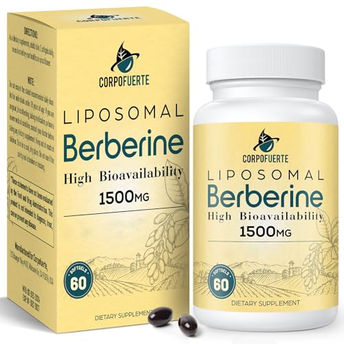 Corpofuerte Liposomal Berberine HCl 1500 mg - Berberine Supplement Activates AMPK - Supports Body Balance in Women and Men - Third-Party Tested for Purity