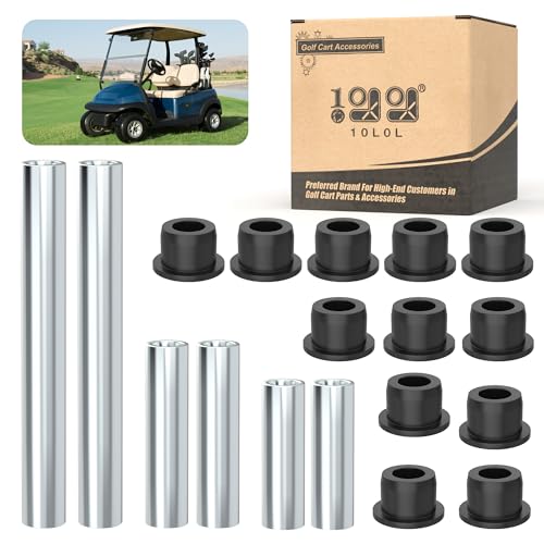 10L0L Front Lower Spring A-Arm Bushing Sleeves Kit for Club Car Precedent 2004-up Golf Cart Replace OEM 102289901 1029562-01 1022874011 102288101 102287701 1102287601