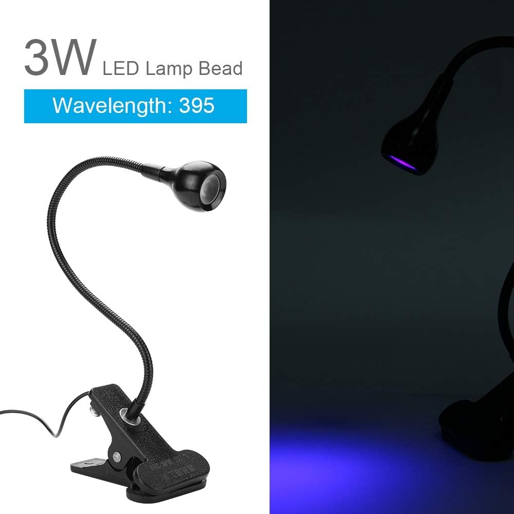 Lampa Utwardzająca Klej USB 3W UV LED z Klipsem do Naprawy Telefonu, Fioletowe światło UV LED z Przełącznikiem Sterującym, światło Wykrywające środek Fluorescencyjny