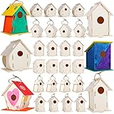 ILHSTY 18 Pack Large Paintable DIY Wooden Bird Houses Kits...